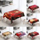 Axyaa Christmas Candle Printed Tablecloth Set