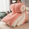 Axyaa Velvet Coral Fleece Queen Weighted Blanket: Soft & Cozy Winter Comforter