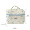 Axyaa Bow Makeup Bag: Large Capacity Portable Travel Toiletry Cosmetics Storage