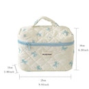 Axyaa Bow Makeup Bag: Large Capacity Portable Travel Toiletry Cosmetics Storage