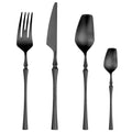 Axyaa Gold Stainless Steel Cutlery Set - Elegant Black Dinnerware Flatware