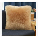 Axyaa Faux Wool Square Plush Throw Pillow with Cushion Core, for Bed, Sofa, or as Waist Headrest