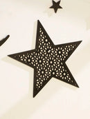 Wooden Ramadan Eid Hanging Ornaments Set, Axyaa Ramadan Decor with Lantern, Moon, Stars