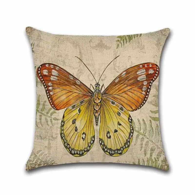 Butterfly Pattern Pillow Case Animal Decorative Linen Cushion Cover for Axyaa Home Decoration