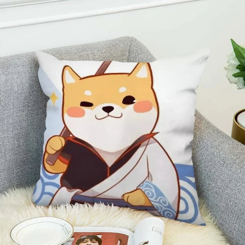Axyaa Shiba Inu Cushion Cover 45x45cm for Bed or Chair Decor
