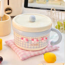 Axyaa Stainless Steel Ramen Bowl with Lid - Large Kawaii Kitchen Tableware