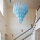 Axyaa Glass Chandeliers Chrome Metal Pendant Lights for Trendy Living Room Decor