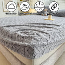 Axyaa Plush Velvet Fitted Sheet Set for Single and Couple Bedding