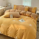 Axyaa Small Fresh 6D Printed Cotton Bedding Set - 4 Pieces