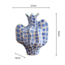 Axyaa Pomegranate Pot Ceramic Vase: Chinese-style Handmade Retro Home Decoration Flowerpot
