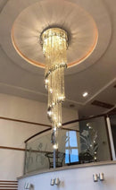 Axyaa Crystal Chandelier for Luxury Villa Staircase and Living Room