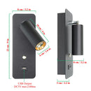 Axyaa LED Wall Lights With Switch and USB Interface - Modern White/Black Wall Lamps