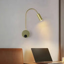 Axyaa 3W LED Gooseneck Wall Light with Switch, Home Lighting Fixture for Study and Bedside