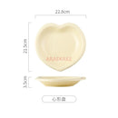 Axyaa Cream Love Plates Set of 4 - Ceramic Tableware for Dessert & Breakfast