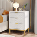Axyaa 3-Drawer Modern Nightstand: 25.8" Tall Bedside Table for Bedroom Storage