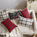 Axyaa Christmas Plain Throw Pillowcase Cojines Red Green Home Decor