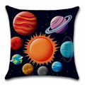 Axyaa Solar System Planets Linen Cushion Cover 45x45cm Bedroom Living Room Sofa Decor
