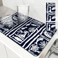 Axyaa Ocean Fish Sailboat Drying Mat, Color Line Table Mats