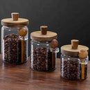 Axyaa Glass Airtight Coffee Bean Storage Jar Kitchen Canister - Food Container