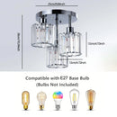 Axyaa Crystal E27 Pendant Light for Living Room, Dining Room, Bedroom - Modern Minimalist Luxury Chandelier