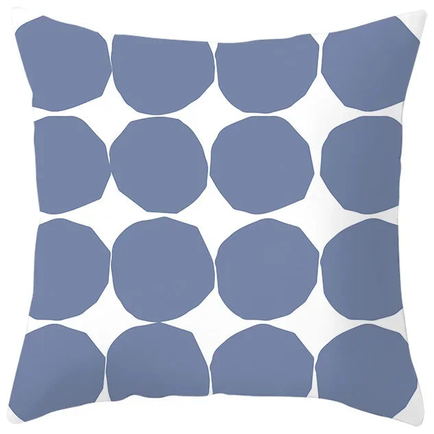 Axyaa Abstract Geometric Pillowcase in Nordic Blue Purple - Peach Skin Fabric