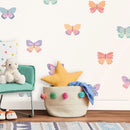 Axyaa Watercolour Butterflies Decals - Peel and Stick Vinyl Wall Art for Nursery and Kids Room