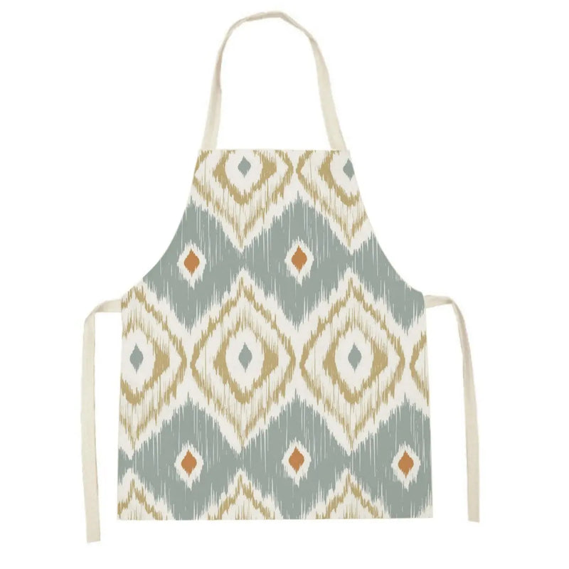 Axyaa Geometric Floral Kitchen Apron - Stylish Adult Kids Bib for Cooking & Baking