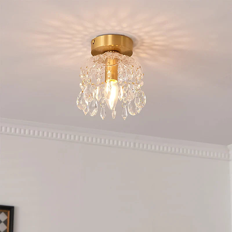 Axyaa Nordic Luxury LED Ceiling Light Copper Glass Luminaire