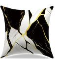 Axyaa Marble Pattern Pillow Cover - Black White Gold Design for Sofa Bedroom Car