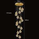 Axyaa Crystal Chandelier Stair Pendant Living Room Interior Lighting