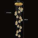 Axyaa Crystal Chandelier Stair Pendant Lamp Living Room Pendant Lights Interior Lighting