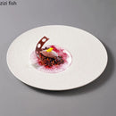 Axyaa White Ceramic Dinner Plate - Restaurant Dessert Sushi Molecular Cuisine Display Plate
