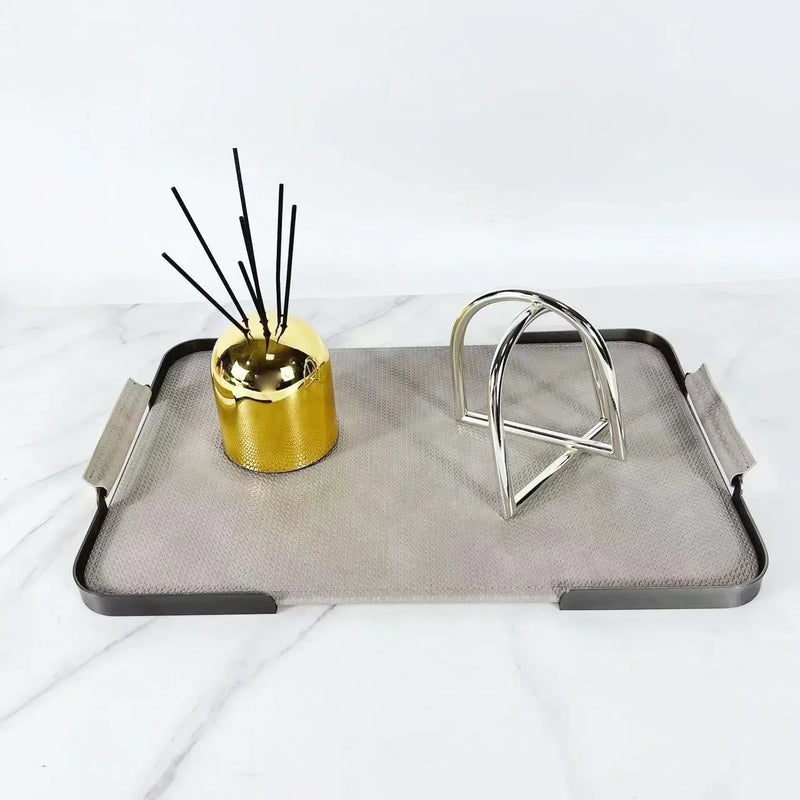 Axya Leather Tray - Modern Home Decor & Living Room Organizer