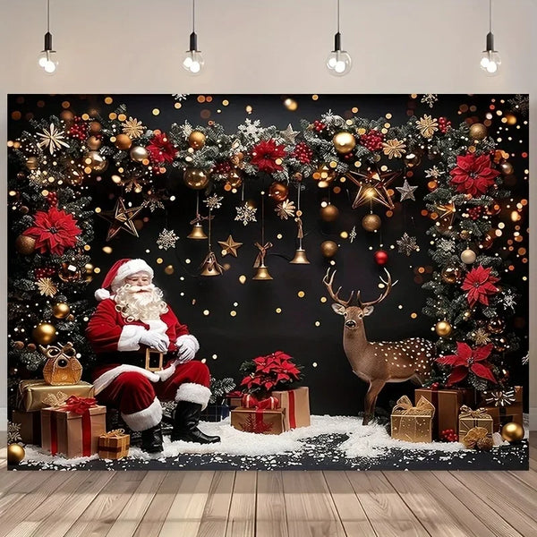 Axyaa Christmas Day Decoration Cloth: Santa Claus, Reindeer, Gift, Hanging, Living Room