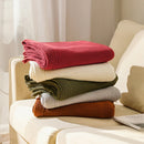 Axyaa Thick Waffle Knit Throw Blanket - Luxurious Plaid for Bed, Sofa, Living Room