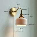 Axyaa Nordic Ceramic Copper LED Wall Lamp with Pull Chain Switch & Adjustable Up/Down Light