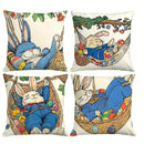 Axyaa Anime Rabbit Lazy Style Pillowcase, Short Plush Fabric, Modern Cartoon Design