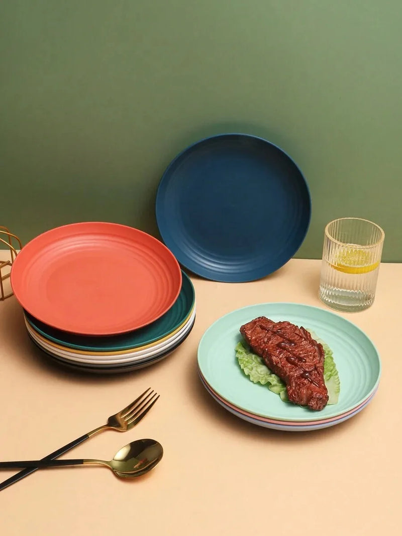 Axyaa Plastic Tray Set for Camping Picnic Kitchen, Microwave & Dishwasher Safe
