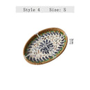 Axyaa Light Luxury Shell Inlaid Rattan Storage Basket Tray