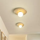 Axyaa Yellow Travertine Glass Stone LED Ceiling Lamp for Nordic Modern Indoor Lighting Decor.