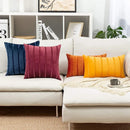 Axyaa Red Green Stripe Velvet Pillow Covers 30x50cm 45x45cm 50x50cm