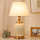 Axyaa Simple Modern New Chinese Ceramic Table Lamp for Bedroom and Living Room