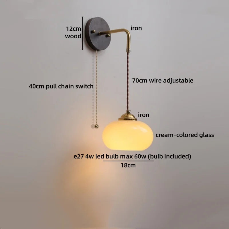 Axyaa Round Glass LED Wall Lights Switch for Indoor Luxury Living Room