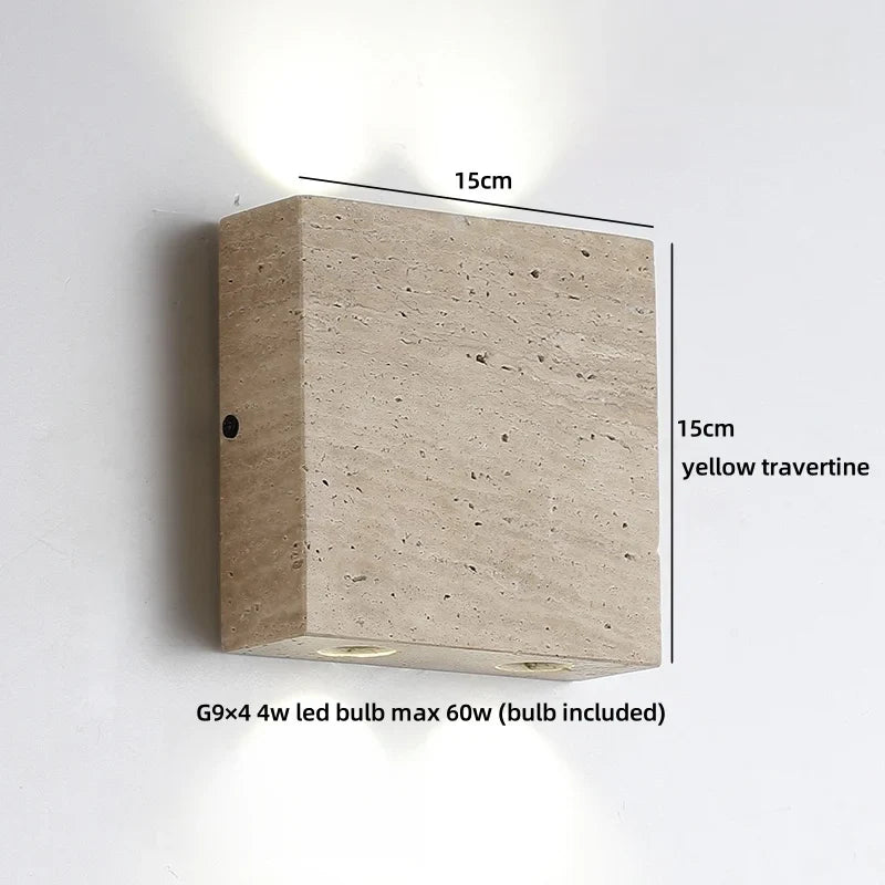Axyaa LED Wall Lamps with Yellow Stone Lampshade for Indoor Lighting