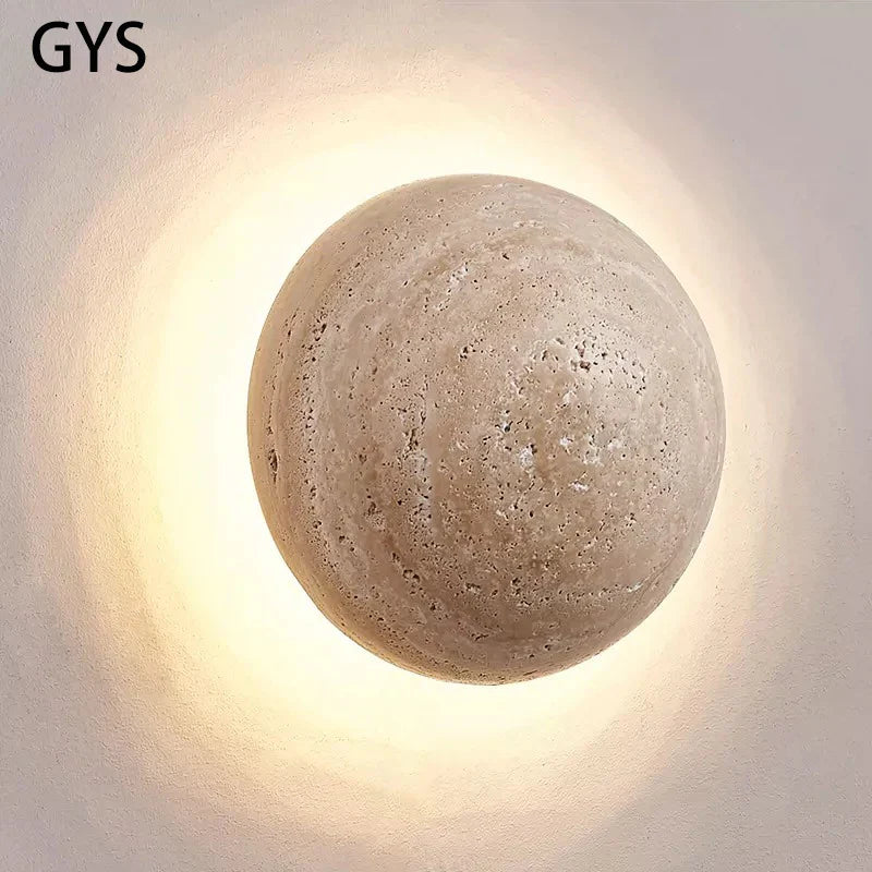 Axya Yellow Cave Stone LED Wall Lamp - Nordic Bedroom Lighting Fixture