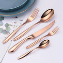 Axyaa Silver Stainless Steel 304 Dinner Set 25Pcs Western Cutlery Kitchen Utensils