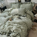 Axyaa Summer Ice Silk Lace Four-Piece Bedding Set - Korean Style
