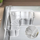 Axyaa Sink Drain Rack & Sponge Holder Wall Mount Kitchen Storage Basket