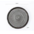 Axyaa Threaded Ceramic Flat Plate Set - Restaurant Steak Pasta Dessert Molecular Cooking.