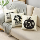 Axyaa Halloween Pumpkin Owl Bat Linen Throw Pillowcase